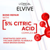 L'Oreal Paris L'Oréal Paris Elvive Bond Repair Sulphate-Free Shampoo, with Citric Acid Complex, Restores Original Strength, 98% Less Breakage, 90% More Shine, 82% Stronger, for All Damaged Hair, 200ml