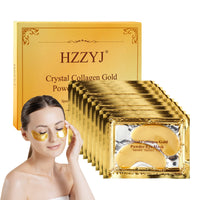 HZZYJ (10 Pairs)24K Gold Under Eye Treatment Mask,Collagen Eye Mask,Premium Anti Aging,Anti Wrinkle,Moisturiser for Under Eye Wrinkles for Puffy Eyes & Bags,Dark Circles and Wrinkles Hydrating