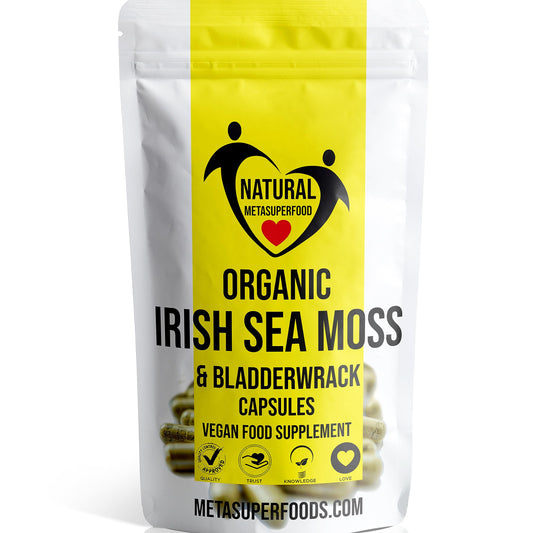 MetaSuperfoods Sea Moss and Bladderwrack 60 Capsules (3600mg) High Potency | UK Made | Vegan | Non GMO | No Binders No Fillers No Additives | Dr Sebi