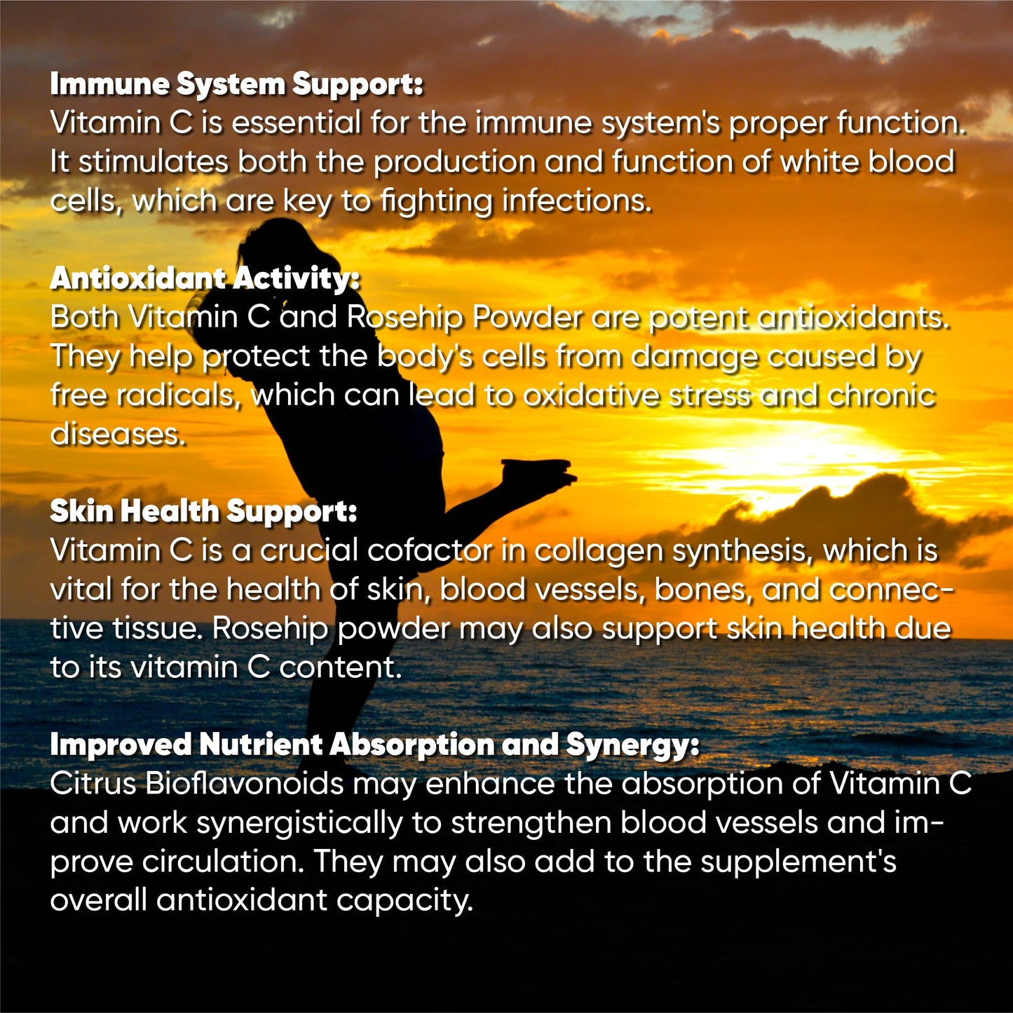 SASH Vitality Vitamin C 1000mg - 200 Vegan Tablets - Added Bioflavonoids & Rosehip - Supports The Immune System and Reduces Tiredness and Fatigue - UK Made Sash Vitality - Anti-Inflammatory - Allery Support