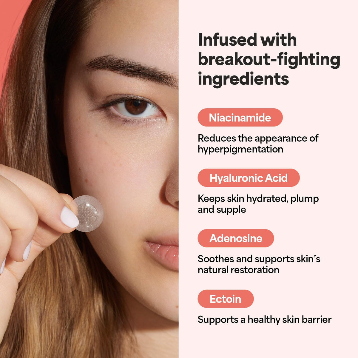 SKIN CHOICE Fade Dark Spots Microdart Pimple Patches with Niacinamide, Hyaluronic Acid, Ectoin, Blemish Hydrocolloid Dots Spot Patches, Vegan Cruelty-Free Korean Skincare, 8 Pcs