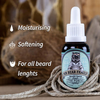 Mr Bear Family Natural Beard Oil for Men – Scented Beard Moisturiser Oil Contains Hydrating Jojoba + Argan Oils – Nourishing Mens Beards Softener for Healthier Hair Growth (Tikki Punch, 30ml)