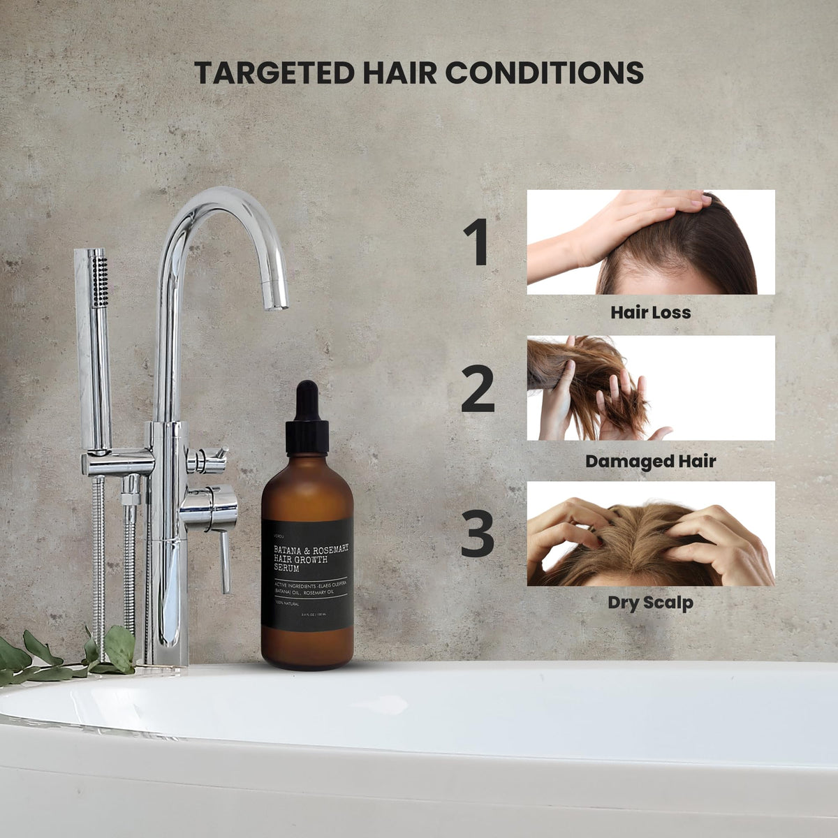 Verdu Batana Oil Enriched with Rosemary Oil For Hair Growth, Advanced Hair Growth Serum - Hair Thickening & Repair Solution for Men & Women, Effective Hair Loss, Dry Scalp & Damaged Hair Treatment