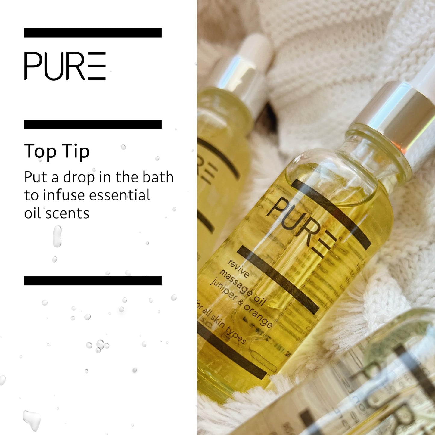 Revive Body Oil from PURE Spa Skincare 100ml - Juniper Berry and Orange Aromatic Vegan Massage Oil