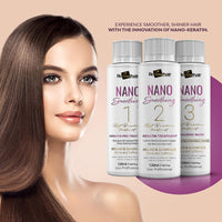 RENEW HAIR PROFESSIONAL NANO Smoothing System Hair Straightening Brazilian Treatment Hair Straightening ,Smooths, Strengthens, Softens Formaldhendy Free Keratin Smooth Renew , Vegan 3x 120ml