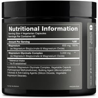 Toniiq 3000mg High Strength Magnesium Glycinate Supplements - 20% Purified to Contain 600mg of Elemental Magnesium