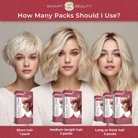 Metallic Rose Gold Hair Dye Demi-Permanent, Toner for Bleached Hair, Anti-Breakage Plex Hair Care, Vegan Hair Dye, Cruelty-Free, Grey Coverage, Rose Hair Colour, by Smart Beauty (pack of 3)