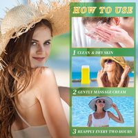 MXCZBSM Solid Sunscreen Stick,Spf 50 + High Times Sunscreen With Uv And Infrared Double Protection,Long-Lasting Waterproof Up To 80 Minutes,Effectively Prevent Sunlight Damage To The Skin