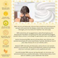 BEES of BRITAIN - 99% Natural Conditioner - Unscented. No Sulfates/Parabens/Silicones, pH 5.5, Sensitive Skin. We Donate 5% of our Profit to Save Bees + Pollinators. 250ml
