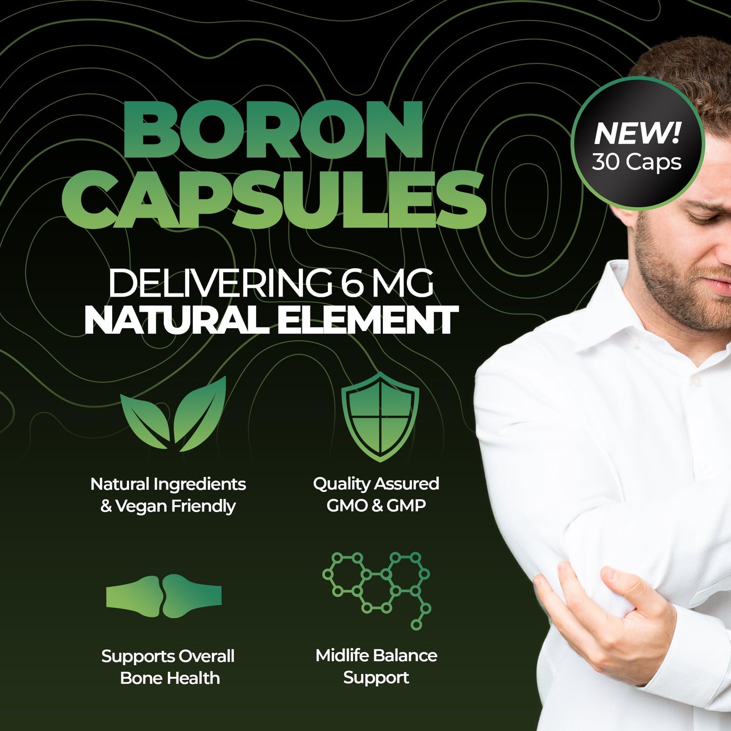 Nutrality Boron 6mg Supplement | Mineral Absorption | 30 Vegan Capsules