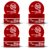 Redone RedOne Hair Styling Aqua Wax Red 4x 150 ml | Edge Control | Hair Gel Wax | Ultra Hold | Strawberry Scent | Men & Women Hair Wax | Maximum Control