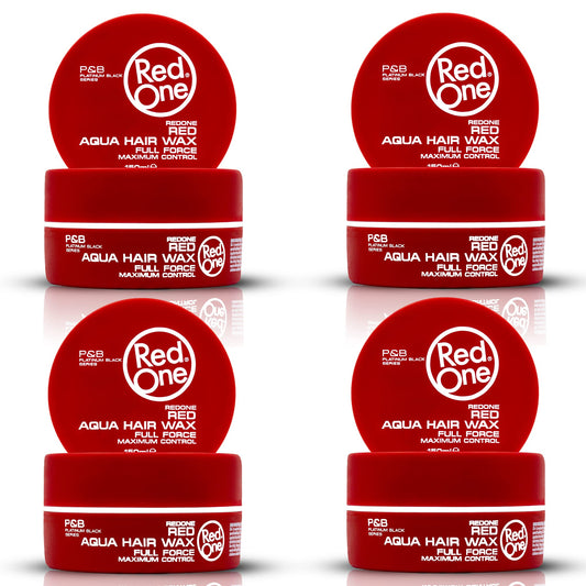 Redone RedOne Hair Styling Aqua Wax Red 4x 150 ml | Edge Control | Hair Gel Wax | Ultra Hold | Strawberry Scent | Men & Women Hair Wax | Maximum Control
