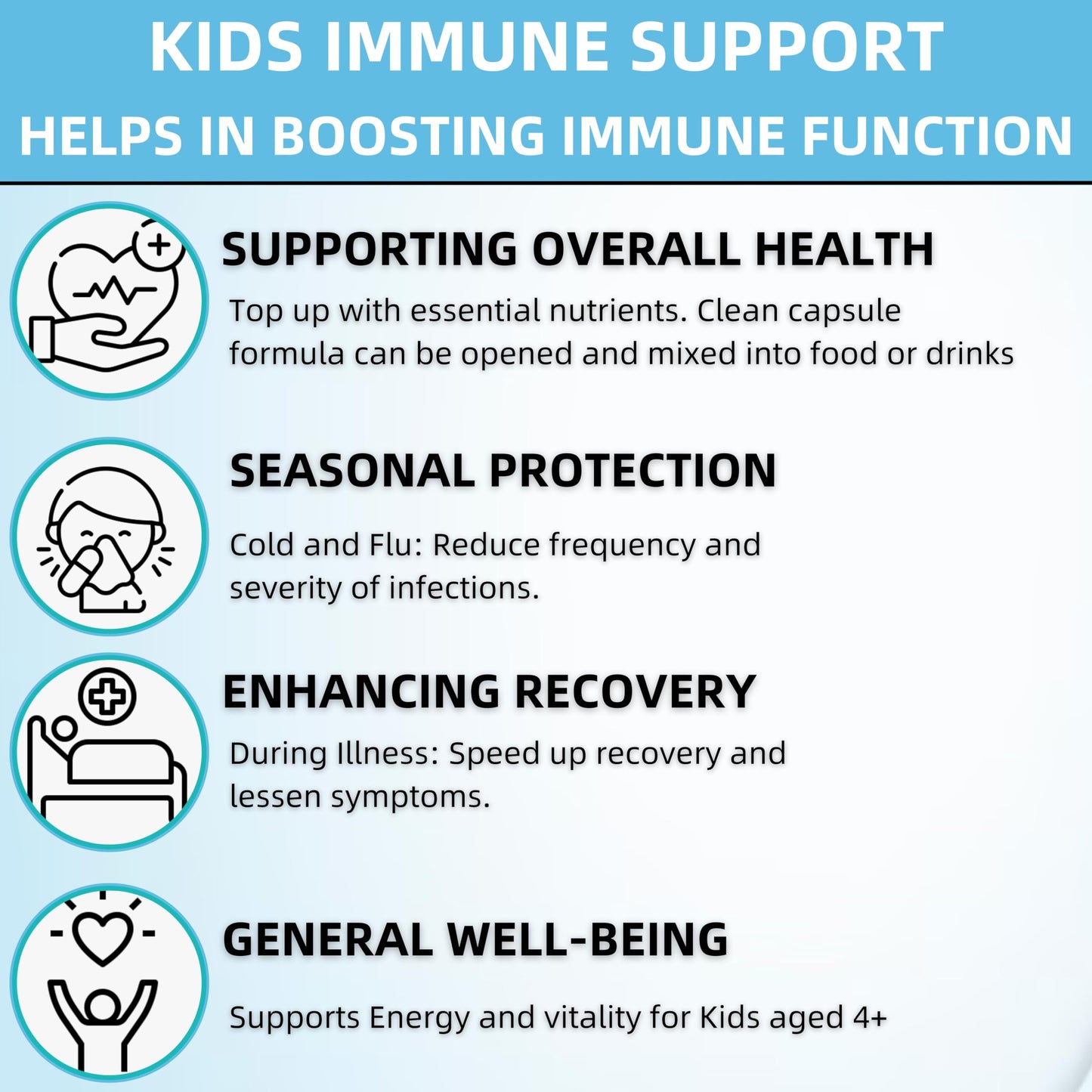 Mad Diet Kids Immune Support – Zero Additives – 60 Capsules - Non-GMO Immune Support for Kids
