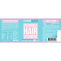 HAIR BURST Biotin Gummies for Hair Growth - Hair, Skin & Nails Vitamin Supplement - Low Sugar, Delicious Flavour - Reduces Breakage, Promotes Healthier Thicker Hair - Daily Chewable Vitamins - 1 Month