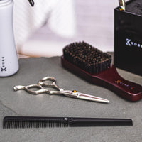 Kobe Professional Carbon Tapered Cutting Comb, Compact, Coarse Fine 2 Teeth sizes, Shatter-Proof, Anti-Static, Barbers, Salon Hairdresser Hair Care Tools For Men And Women, strong 18cm Long
