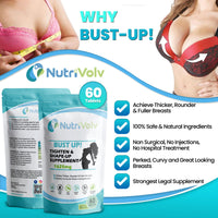 Nutrivolv Bust Up! - Breasts Enlargement Pills Female Oestrogen Enhancer - 60 Tablets