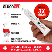Glucogel GlucoGel Fast Acting Glucose Energy Gel, Rapid Support for On-the-Go, Original Unflavoured, 10g of Glucose per Tube, 3 Count (Pack of 1)