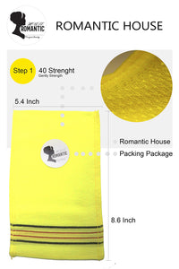 ROMANTIC HOUSE Romantic House Exfoliating Korean Towel Extra Viscos Bath Mesh Body WashCloth Rayon 100% Spa Scrub Italy Gloves Removes Dead Skin X-Large Plus Size Yellow 40 Color 1 Pcs