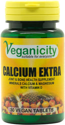 Veganicity Calcium Extra : Joint & Bone Health Supplement : 30 Tablets, in a Planet-Friendly 99% Recycled Pot