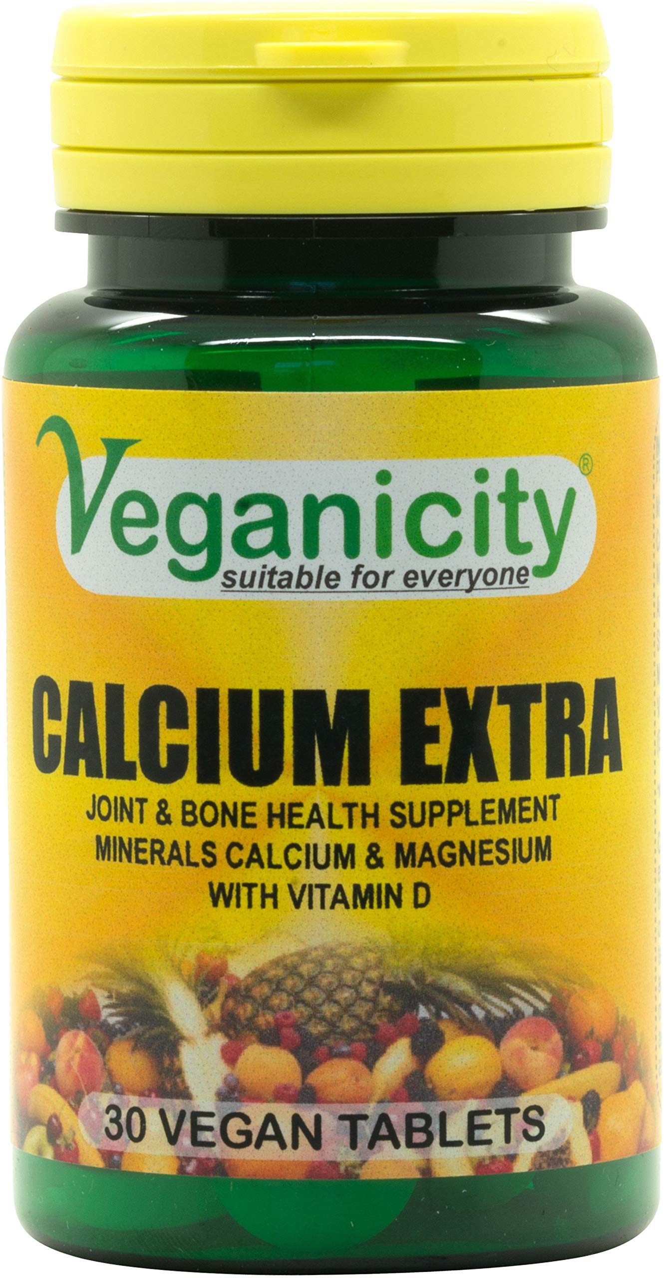 Veganicity Calcium Extra : Joint & Bone Health Supplement : 30 Tablets, in a Planet-Friendly 99% Recycled Pot