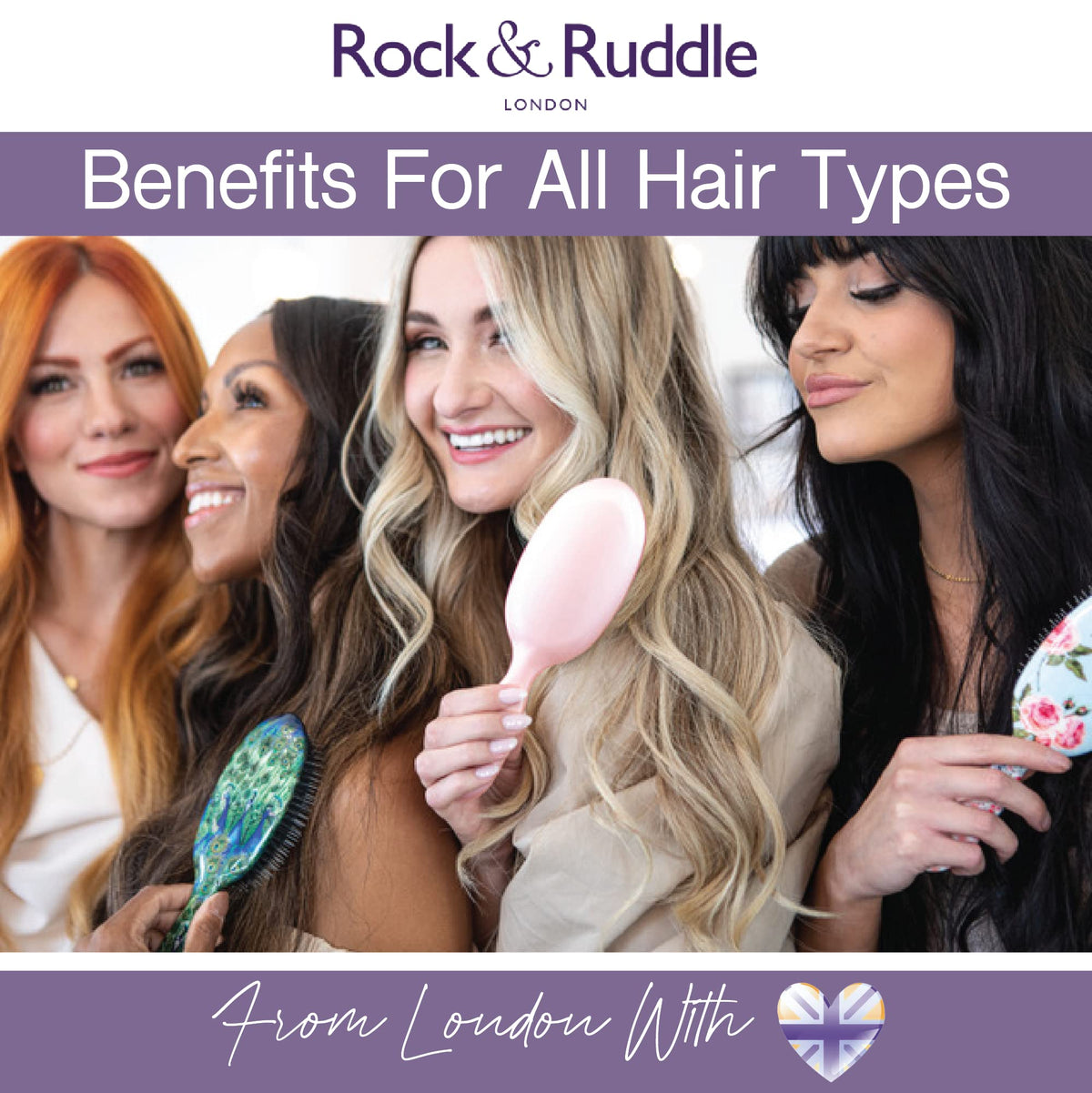 Rock & Ruddle Natural Mixed Boar Bristle Hair Brush for Women and Kids (Large, 21 cm) - Perfect for Wet or Dry Hair, Detangling Smoothing Blowdrying - Designed & Made in UK - Australian Animals Design
