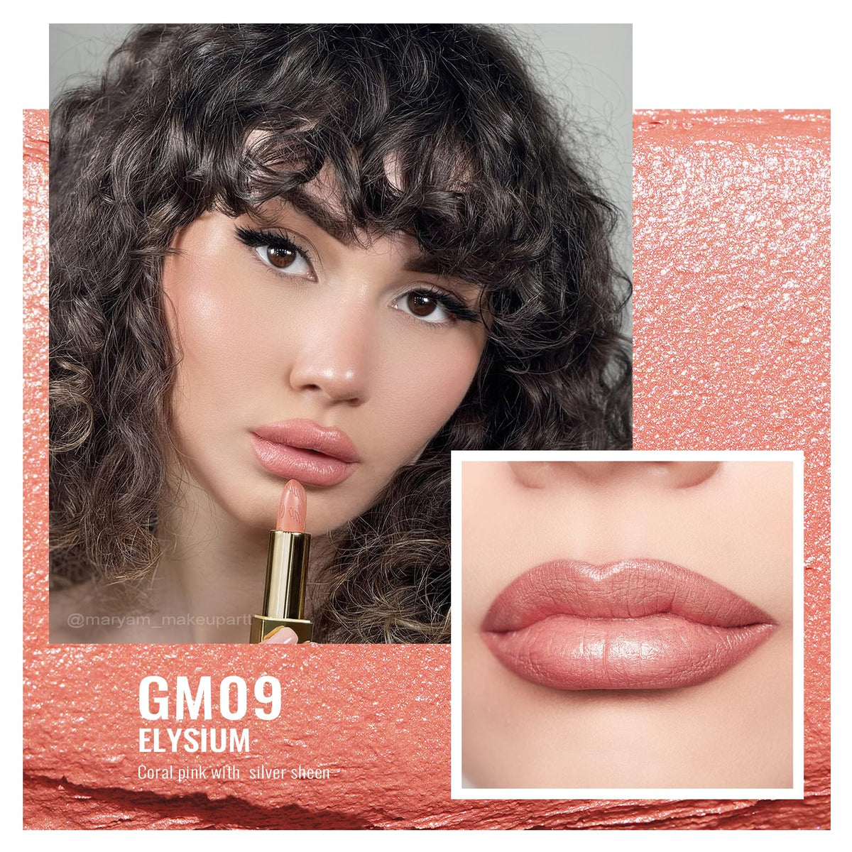 Oulac OULAC Glow Metallic Shine Lipstick, Nude High Impact Lipcolor, Lightweight Soft and Ultra Hydrating, Long Lasting, Vegan & Cruelty-Free, Full Coverage Lip Color 4.3 g/0.15 GM09 Elysium