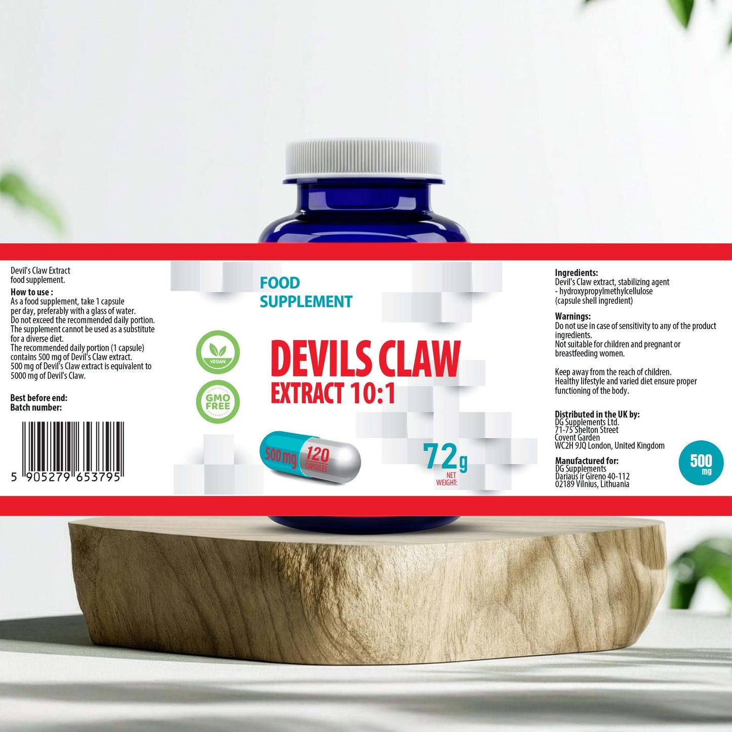 Hepatica Devil’s Claw 10:1 Extract – 5000mg Equivalent | 120 Vegan Capsules | High-Strength Joint & Anti-Inflammatory Support | Natural Aches & Mobility Relief Supplement | GMP & 3rd Party Lab Tested