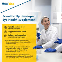 The Eye Doctor MacuPrime Eye Health Supplements – Triple Carotenoid Formula Food Supplement to Support Normal Vision – Lutein, Meso-Zeaxanthin & Zeaxanthin, 90 Capsules – 3 Months Supply
