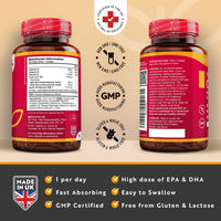 Cod Liver Oil 1000mg - 365 Softgels of Premium Cold Pressed Fish Oil - Rich in High Strength Omega 3, Vitamins A, D, E & Garlic Oil - Supports Heart & Brain Health - Made in The UK by Nutravita