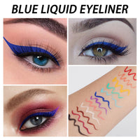 FresFresi Royal Blue Matte Liquid Eyeliner - Waterproof & Long-Lasting, Highly-Pigmented Coloured Eye Liner for Makeup - Eye Makeup Tool Essential