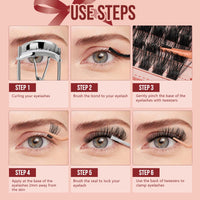 Higu clace Higu Clayse Lash Clusters Kit - DIY Lash Extensions Kit with D Curl 10-18mm Lashes, Individual Clusters and Applicator for Beginners