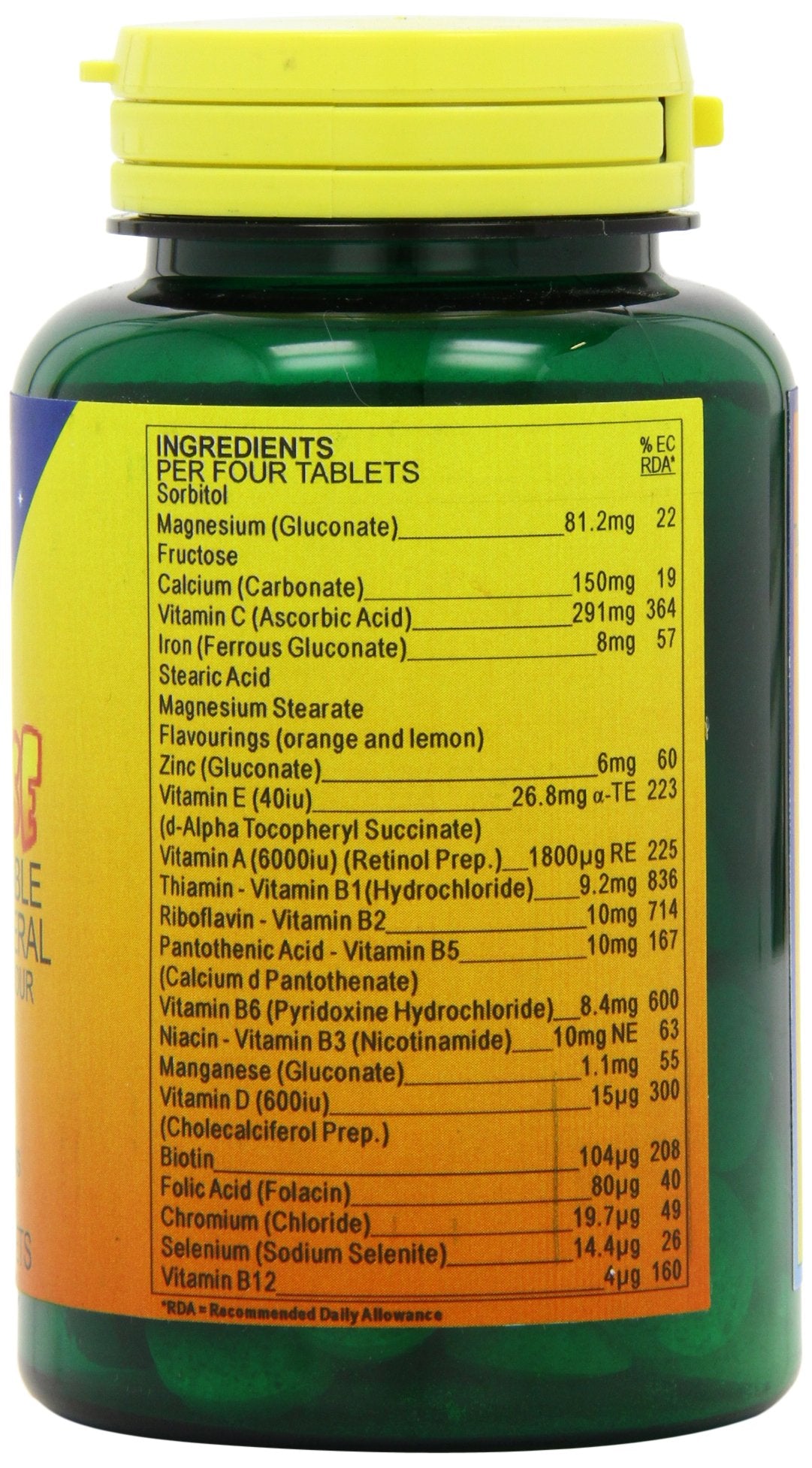 Health Plus Supermouse - Orange and Lemon Flavour Children's Chewable Multivitamin Supplement - 90 Tablets