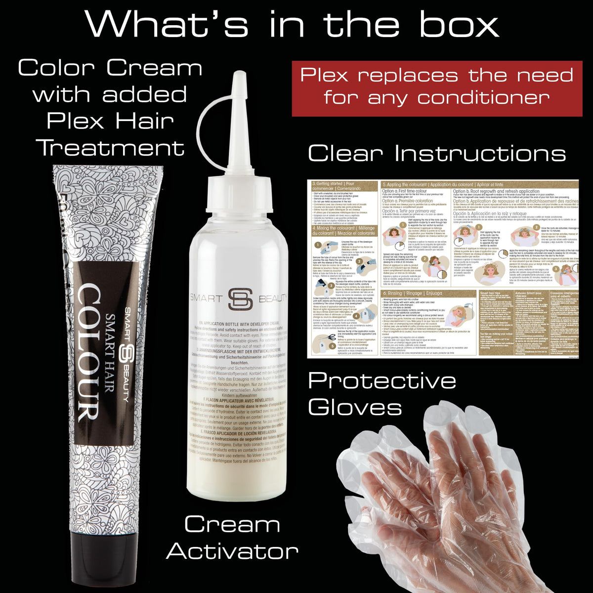 Pure Black Hair Dye Permanent with Anti-Breakage Plex Hair Care, Vegan Hair Dye & Cruelty-Free, 100% Grey Coverage, Natural Black Hair Colour, For All Hair Types. Smart Beauty