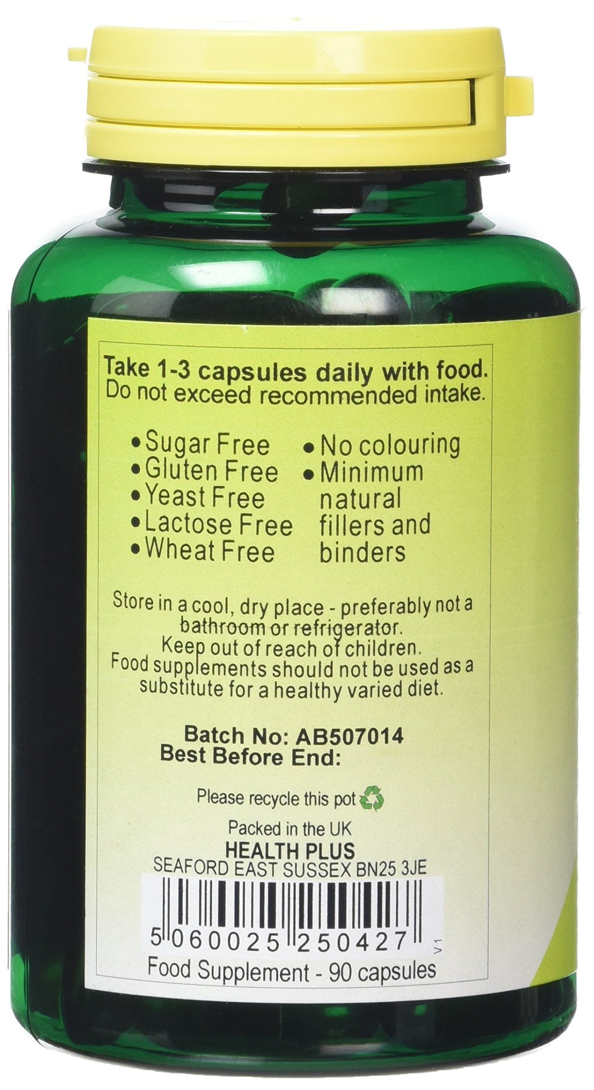Health Plus Lecithin 1200mg : Memory Plant Supplement : 90 Capsules, in a planet-friendly 99% recycled pot