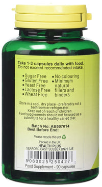 Health Plus Lecithin 1200mg : Memory Plant Supplement : 90 Capsules, in a planet-friendly 99% recycled pot