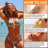 MXCZBSM 150ml Dark Tan Accelerator Cream - Fast-Acting Self Tanning Gel with Carrot & Olive Oils | Hydrating Sun-Kissed Glow for All Skin Types | Vegan & Cruelty-Free