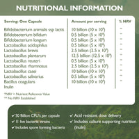 Barefoot Nutrition - Advanced Live Culture Formula, With 11 Key Strains at 50 Billion CFU per Capsule, High Strength Probiotic Supplement, Supports Gut Health, 60 Vegan Capsules