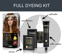Delia Cosmetics Cameleo - Permanent Hair Colour Cream - Cinnamon Blonde - Intensive Color & Protection - 5 Oils + Omega Plus Acids - Professional, Luxurious Hair Dye - Full Kit