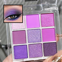 LYNTYAOU Purple Eyeshadow Palette, Pink Make-Up Palettes Shimmer Eye Shadow, Highly Pigmented Matte Shimmering Cool Make up Set, 9 Colour Waterproof Longlasting Eye Shadow Palette