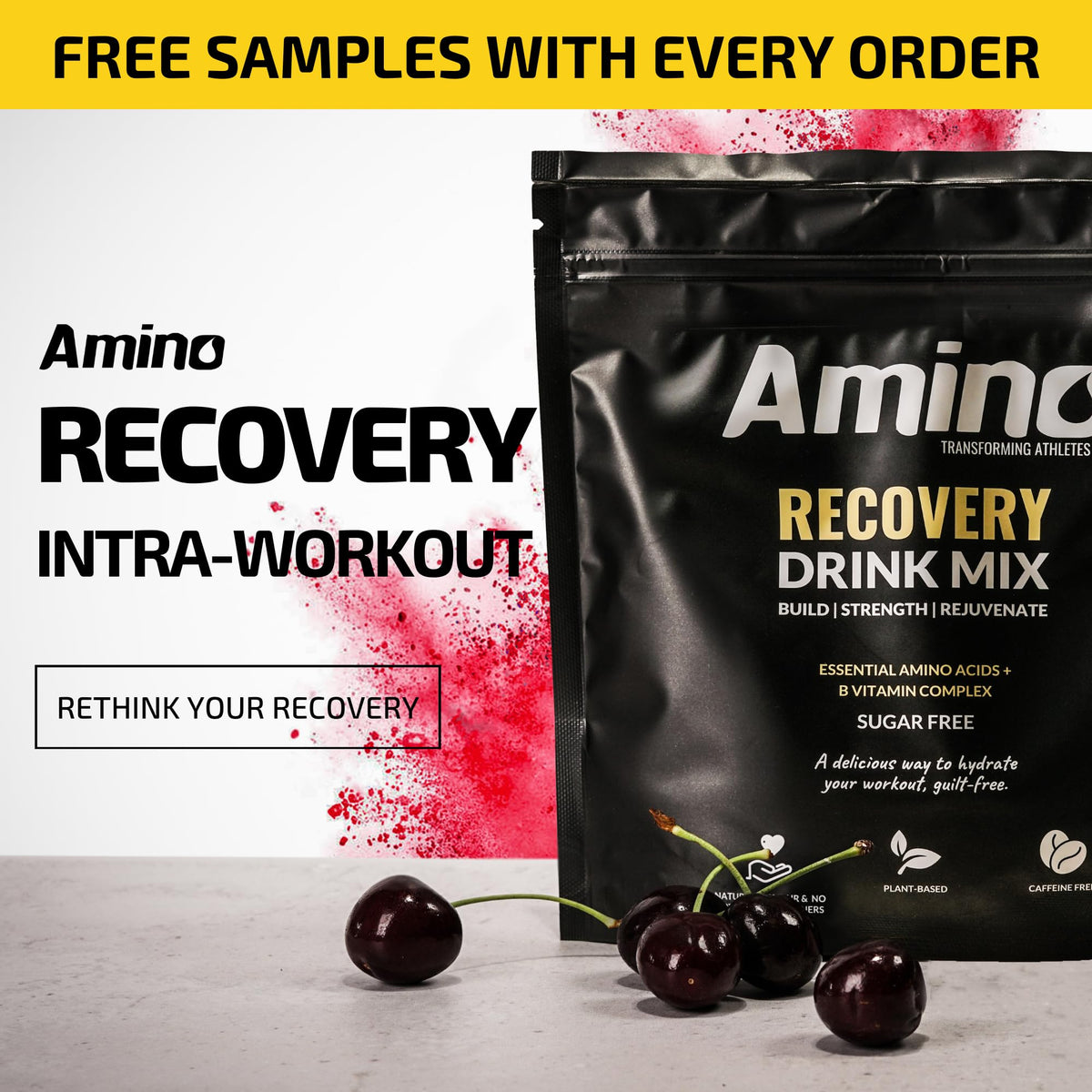 Amino Recovery - EAA & BCAA Intra Workout Powder - Amino Acid Recovery Drink - 5000mg EAA Amino Acids & BCAA Powder - Protect Muscle & Aid Recovery - Sugar Free & Vegan (Apple, 66 Servings)