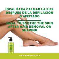QKnatur - DERMO GEL ALOE VERA FROM THE CANARY ISLANDS BIO - Soothing effect, nourishes and moisturizes the skin. Natural face and body hydration (250 ml)