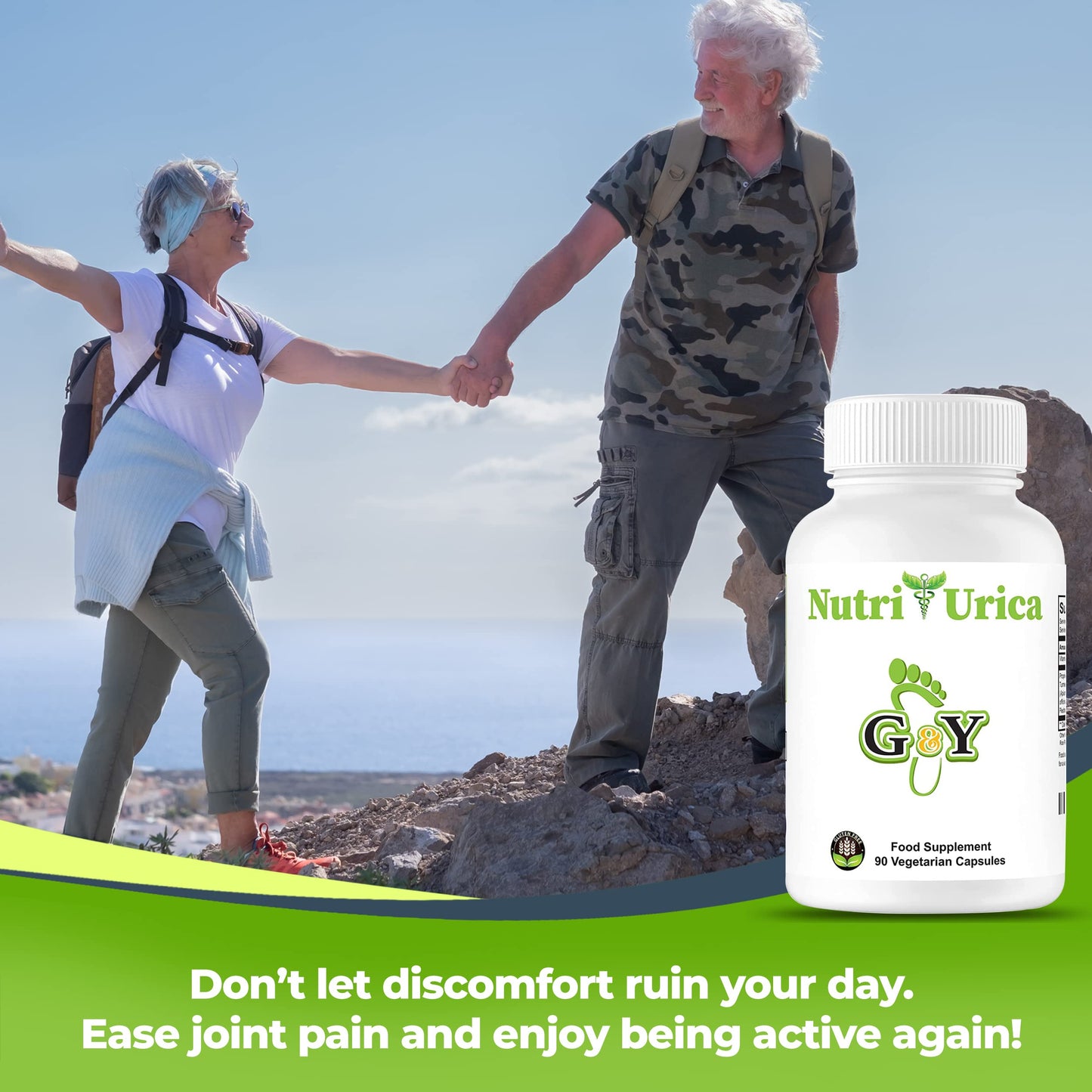 Gout and You NutriUrica - Uric Acid Support with 6 Key Ingredients - 500 mg 90 Vegetarian Capsules