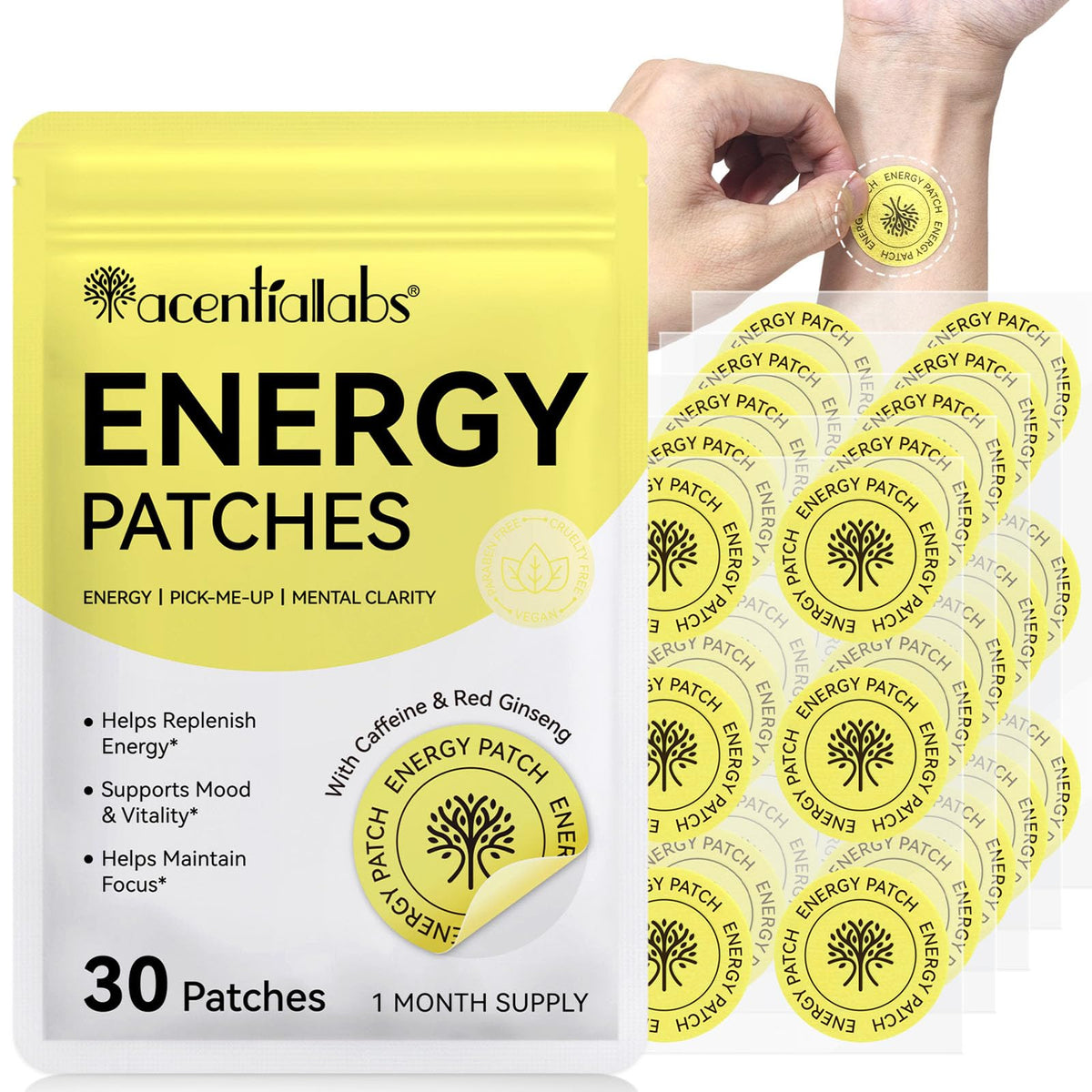 YijiaXingzhou Energy Patches - B12 Patch for Women and Men, Natural Energy Boosters for Fatigue, Fast Awake Recovery Patches for Party Fun Morning Revival