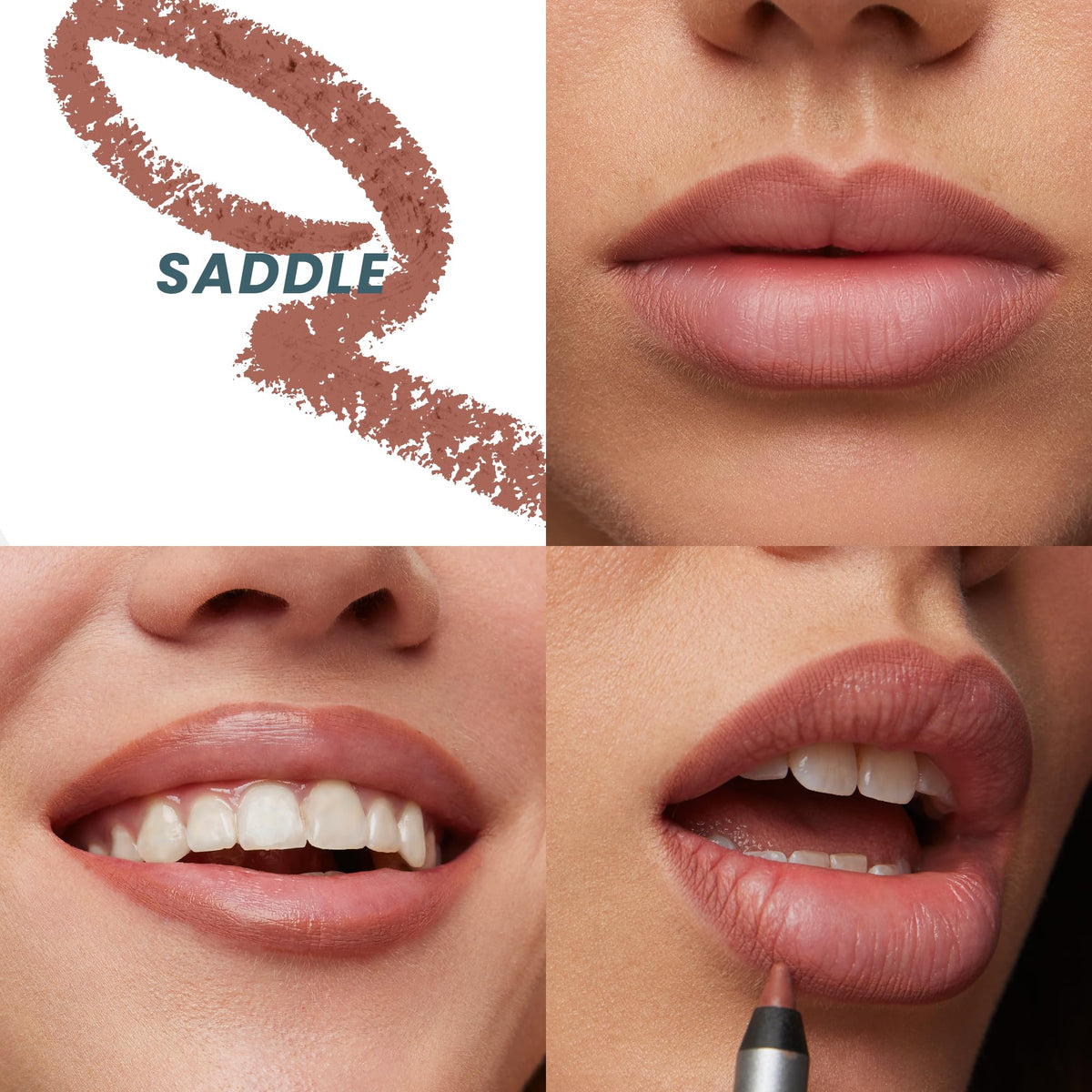 Wonderskin 360 Contour Lip Liner Pencil - Nourishing Lip Liners, Long Lasting, Waterproof and Transfer-Proof Lipliners Pencil (Saddle)