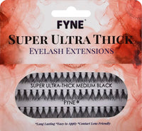 FYNE Super Ultra Thick Individual Eyelashes - 240 Eyelash Clusters - 8mm / 10mm / 12 mm Ultra Thick Natural Lashes - Volume Cluster Lashes - Durable False Eyelash Extensions - 4 Packs of Lashes