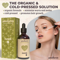 GONATURALS Cold Pressed Neem Oil for Skin - Organic Neem Oil - Neem Oil for Hair: Nail Oil, Eyebrow Oil & Scalp Oil for Hair Growth - Pure Neem Oil Organic - Alternative to Neem Cream for Skin (50 ml)