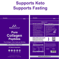 Ketosource Pure Collagen Peptides | Zero Aftertaste | Hydrolyzed Bovine | 500g Pouch