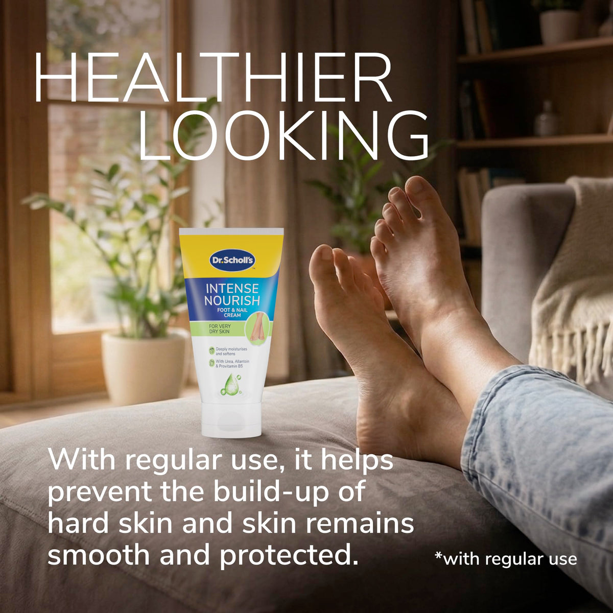 Dr. Scholl's ExpertCare Intense Nourish Foot Cream for Hard Skin 150ml, Deeply Moisturising Cream with Urea, Vitamin E & Provitamin B5 Complex for Softer Smoother Feet