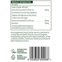 Natures Aid Ginger, Turmeric & Bromelain 60 Tabs (Pack of 4)