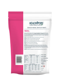 Healthipops Vitamin & Mineral Lollipops Travel Suitable for Ages 4+ with Added Soothing Botanicals, Ginger Root, Chamomile and Lime Flower, Raspberry Flavour 12 Lollipops